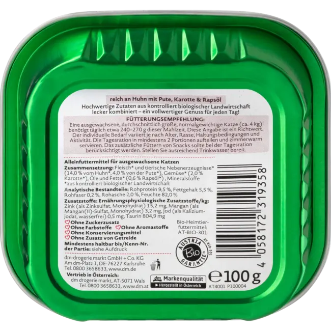 Dein Bestes Natvoer Kat Bio Kip & Kalkoen 100 g