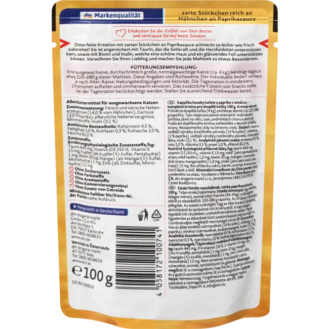 Dein Bestes Natvoer Kat Met Kip In Paprikasaus, Lust Voor Het Oog 100 g