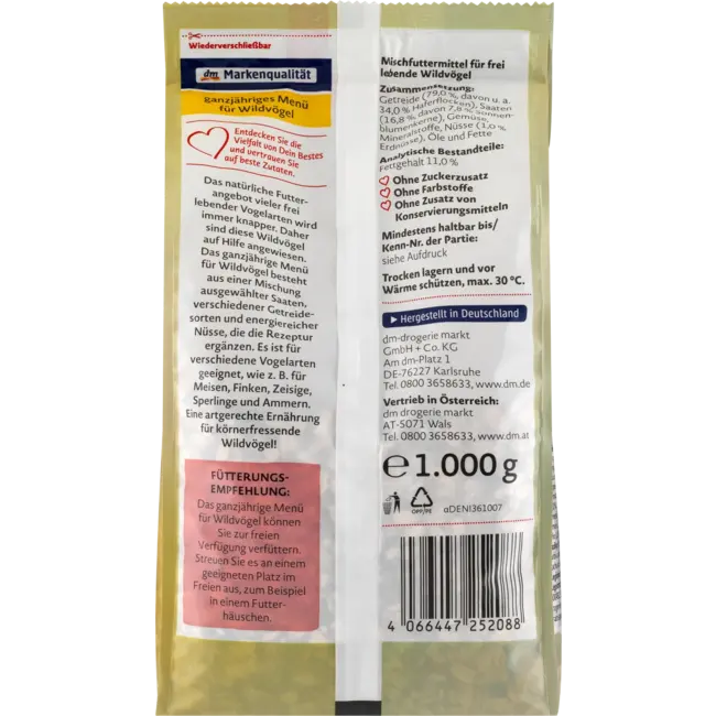 Dein Bestes Jouw Beste Jaarmenu Voor In Het Wild Levende Vogels 1 kg