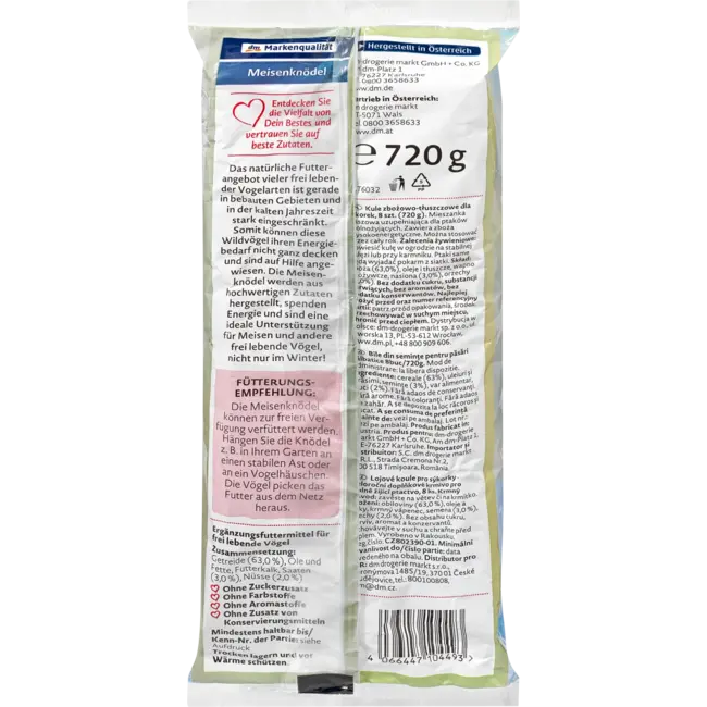 Dein Bestes Vogelvoer Vetbollen Met Net (8 Stuks) 720 g