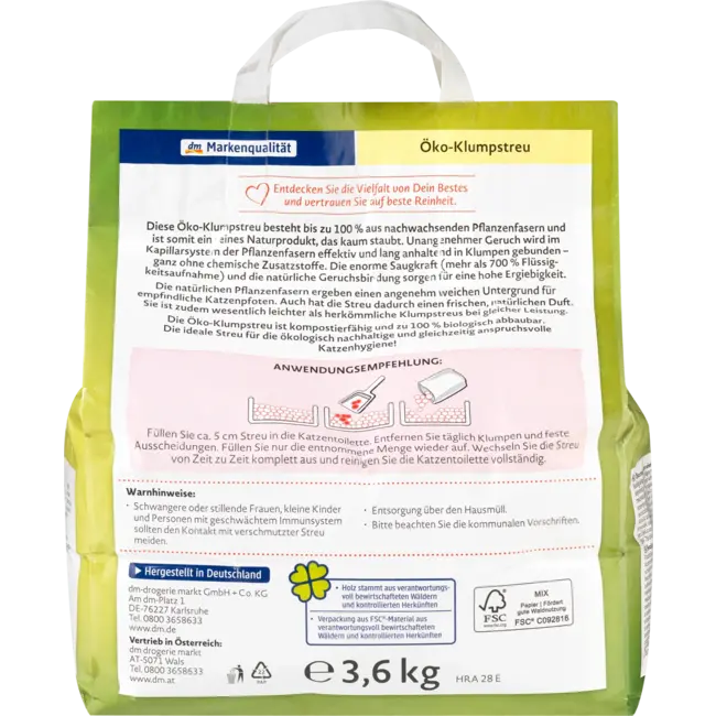 Dein Bestes Kattenbakvulling Eco Klonterend 3.6 kg