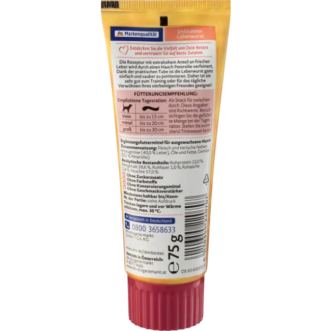 Dein Bestes Exquisit Hondensnack Leverworst 75 g