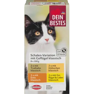 Dein Bestes Dein Bestes Katten Natvoer Met Gevogelte Multipack (8x100g)