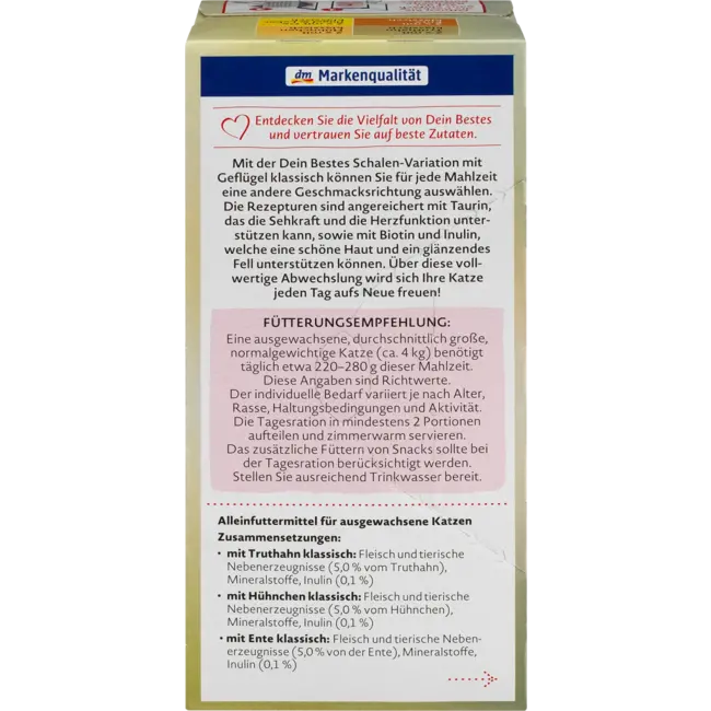 Dein Bestes Katten Natvoer Met Gevogelte Multipack (8x100 G) 800 g