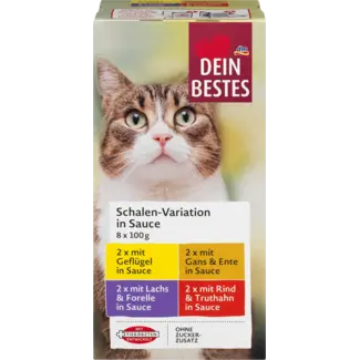 Dein Bestes Dein Bestes Katten Natvoer Variaties In Saus Multipack (8x100g)