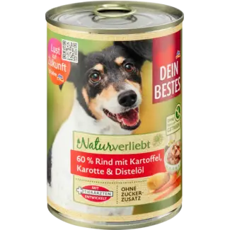 Dein Bestes Dein Bestes Vervliefd Op De Natuur Honden Natvoer 60% Rund Met Aardappel & Wortel