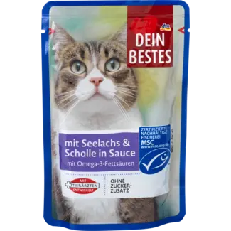 Dein Bestes Dein Bestes Katten Natvoer Met Koolvis & Schol In Saus Msc-Gecertificeerd