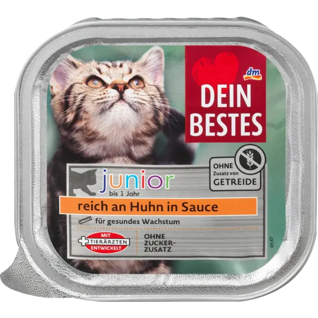 Dein Bestes Junior Katten Natvoer Kitten Rijk Aan Kip In Saus 100 g