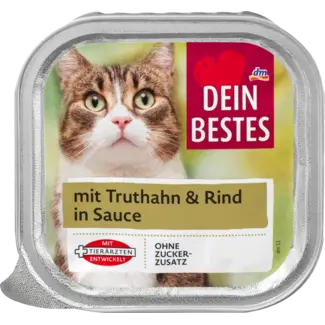 Dein Bestes Dein Bestes Katten Natvoer Met Rund & Kalkoen In Saus