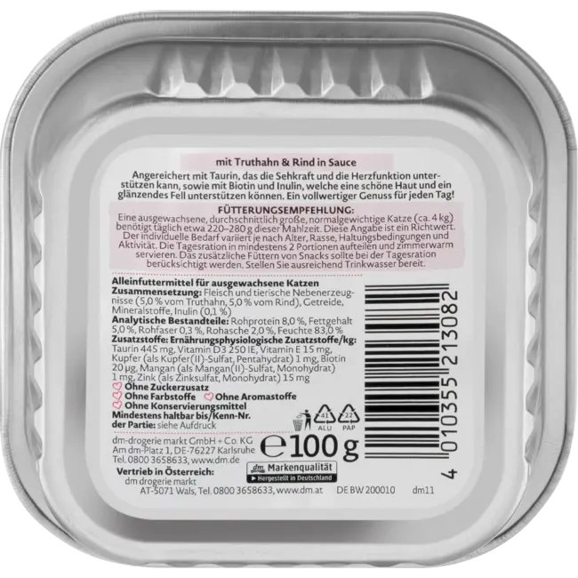 Dein Bestes Natvoer Kat Met Rund & Kalkoen In Saus 100 g