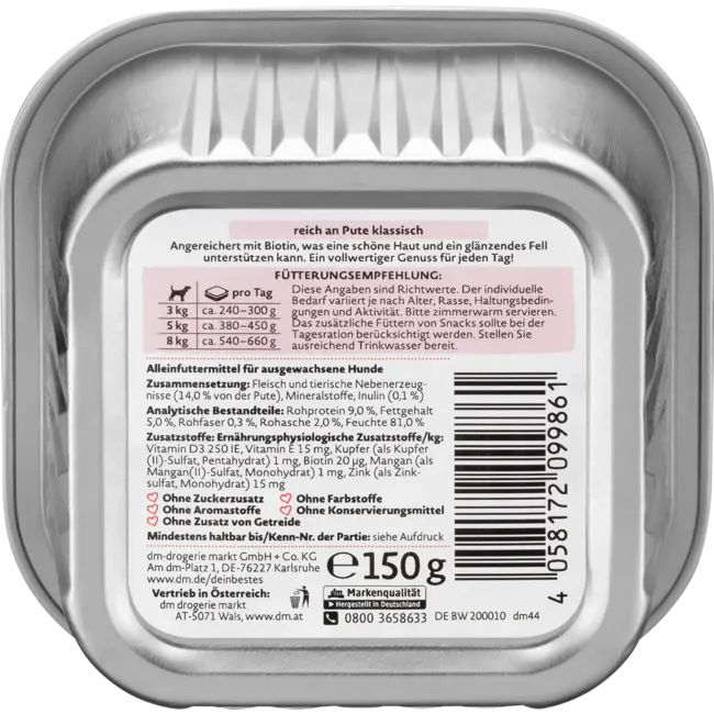 Dein Bestes Natvoer Hond Met Kalkoen 150 g