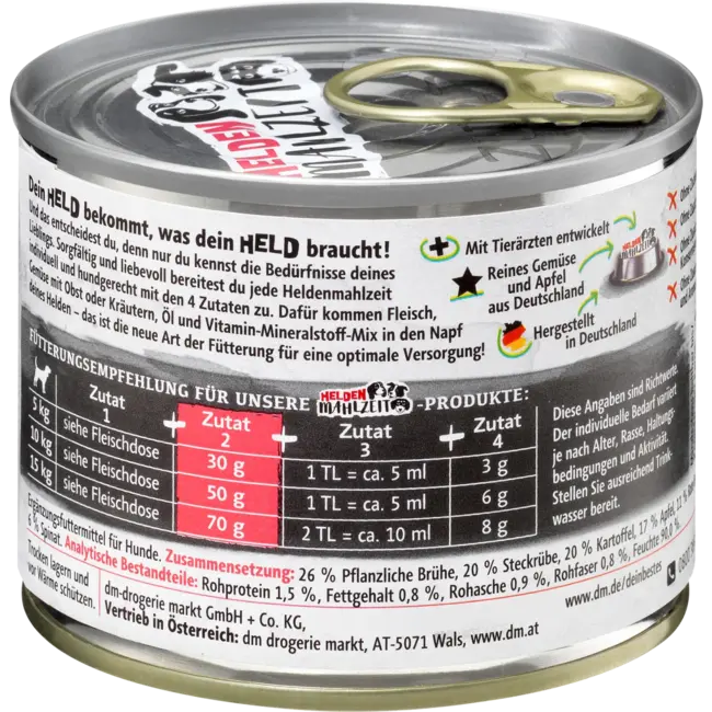 Dein Bestes Heldenmaaltijd Natvoer Hond 100% Groentemix Met Appel 175 g