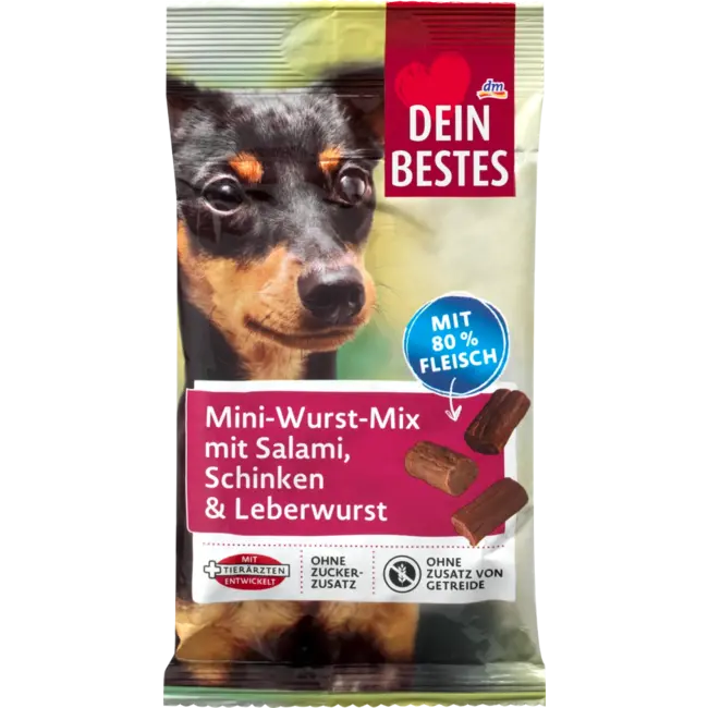 Dein Bestes Hondensnack Mini Worstjes Mix 60 g