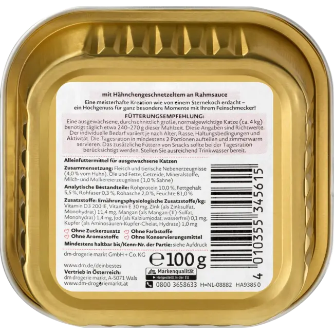 Dein Bestes Sterrenkeuken Natvoer Kat Met Kip Stukjes in Roomsaus 100 g