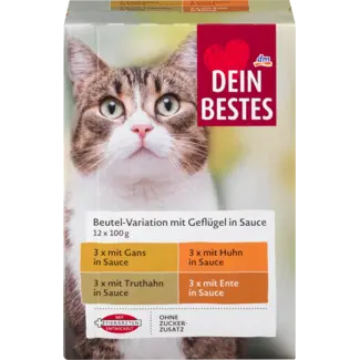 Dein Bestes Dein Bestes Katten Natvoer Gevogelte In Saus Multipack 12x100g