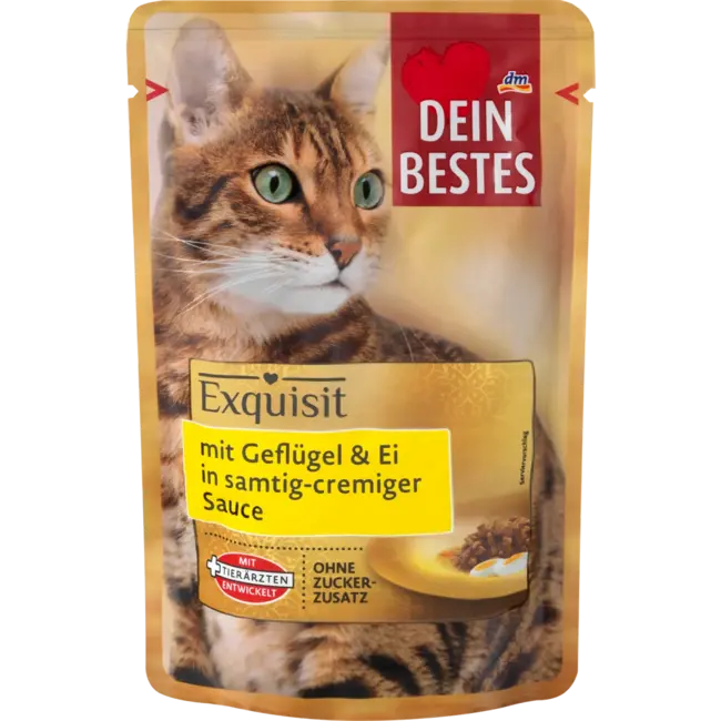 Dein Bestes Exquisit Natvoer Kat Met Gevogelte & Ei In Saus 85 g