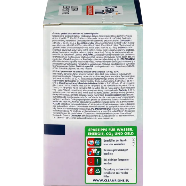 Denkmit Kleurwasmiddel Poeder Ultra Sensitive 20 Wl