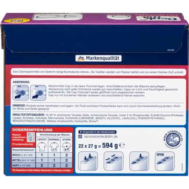 Denkmit Kleurwasmiddel 3in1 Actief Caps 22 St