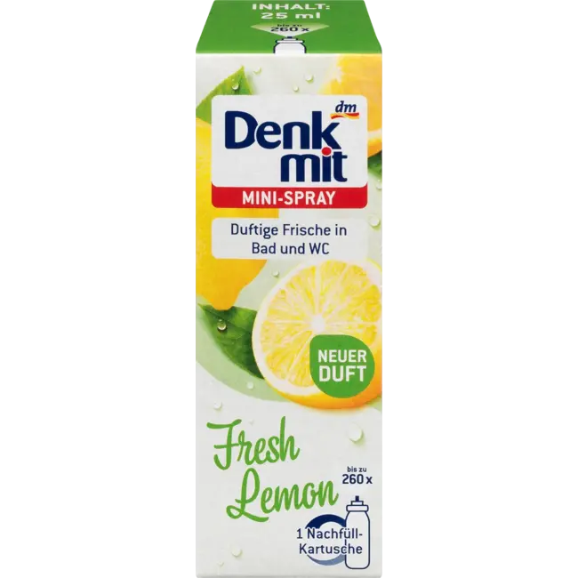 Denkmit Luchtverfrisser Mini-spray Fresh Lemon Navulverpakking 25 ml