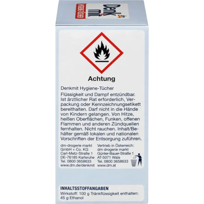 Denkmit Desinfecterende Doekjes Individueel Verpakt Voor Onderweg 15 St