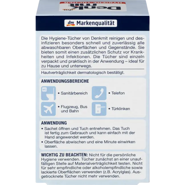 Denkmit Desinfecterende Doekjes Individueel Verpakt Voor Onderweg 15 St