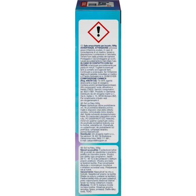 Denkmit Vlekverwijderaar Zout Voor Wit & Gekleurd Wasgoed 500 g