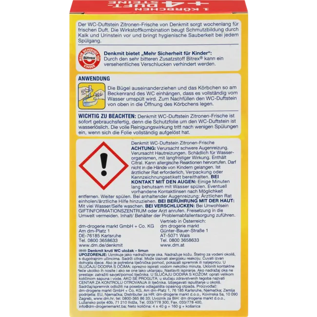 Denkmit Toiletsteen citroen frisheid 4 St