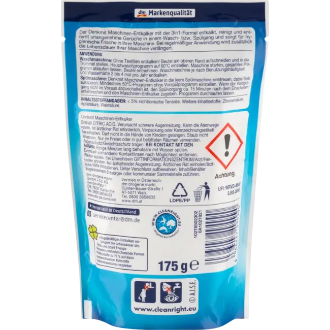 Denkmit Ontkalker voor wasmachines en vaatwassers 175 g