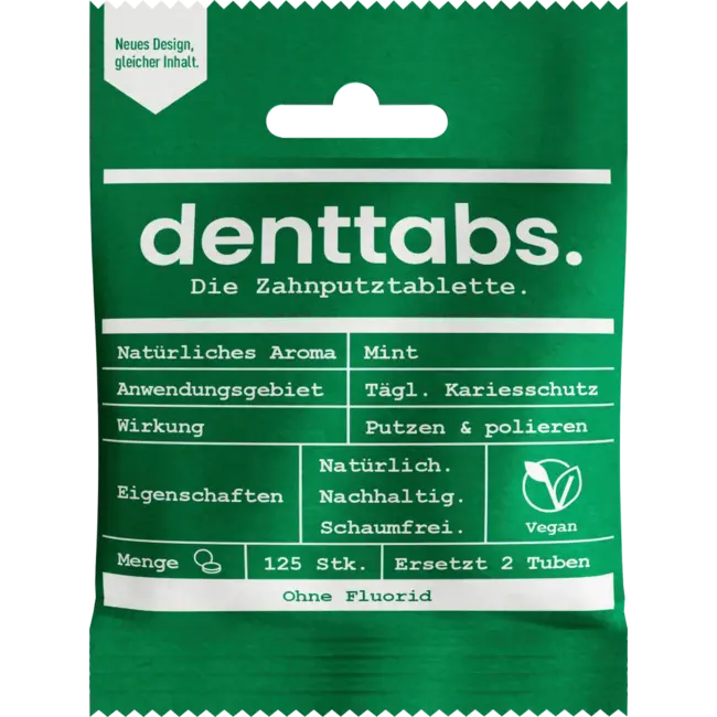 DENTTABS Fluoridevrije tandpastatabletten 125 St