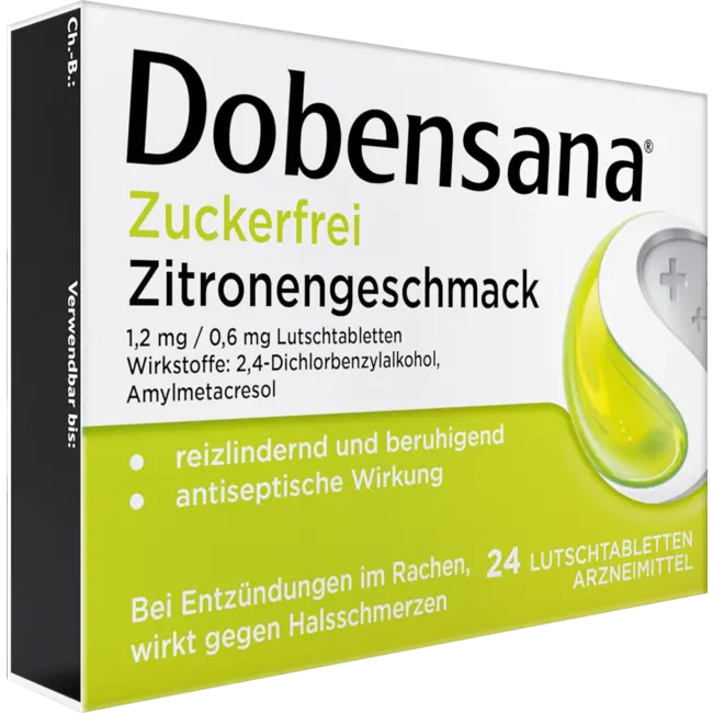 Dobensana Suikervrije Citroensmaak Zuigtabletten 24 St