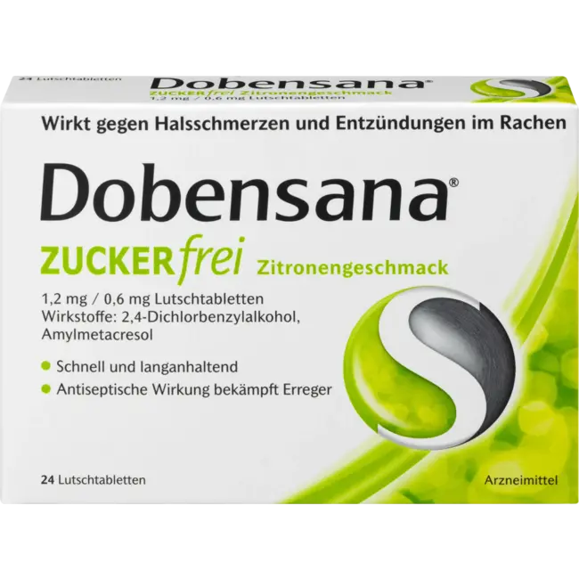 Dobensana Suikervrije Citroensmaak Zuigtabletten 24 St