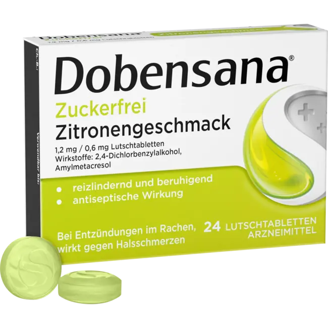 Dobensana Suikervrije Citroensmaak Zuigtabletten 24 St