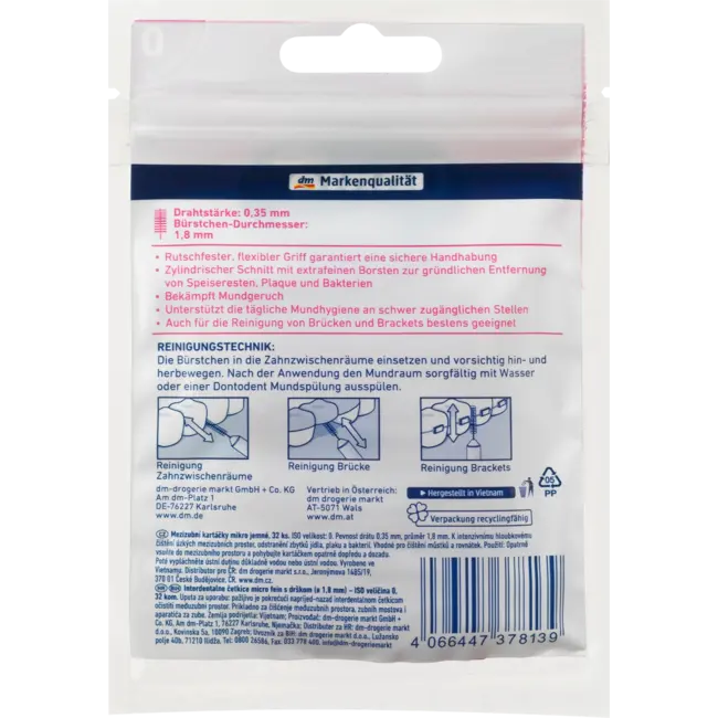 Dontodent Interdentalbürsten Roze 0,35 Mm ISO 0 32 St