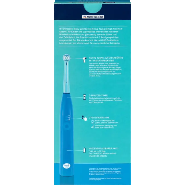 Dontodent Accu Tandenborstel Active Young Blauw 1 St