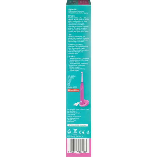 Dontodent Accu Tandenborstel Active Young Pink 1 St