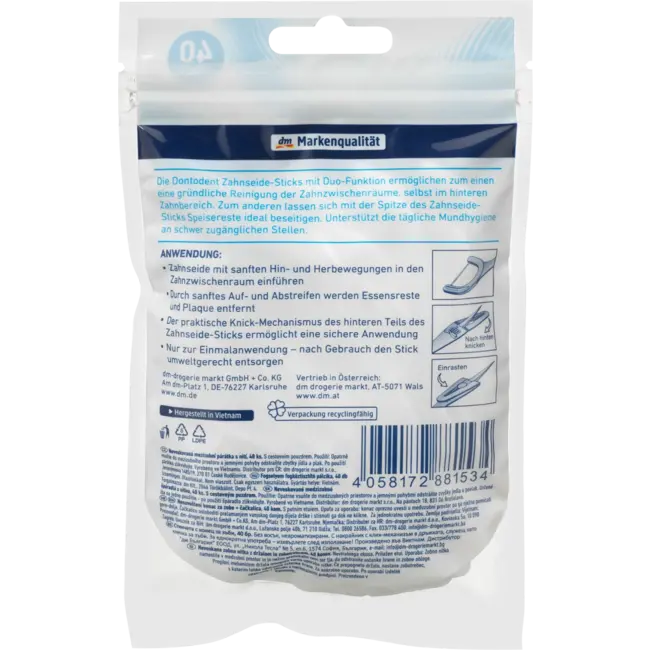 Dontodent Dontodent Tandpasta-sticks Ongewaxt Met Etui, 40 Stuks 40 St