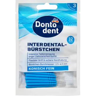 Dontodent Dontodent Dontodent Interdentalbürsten Blau 0,6 Mm ISO 3, 32 Stuks