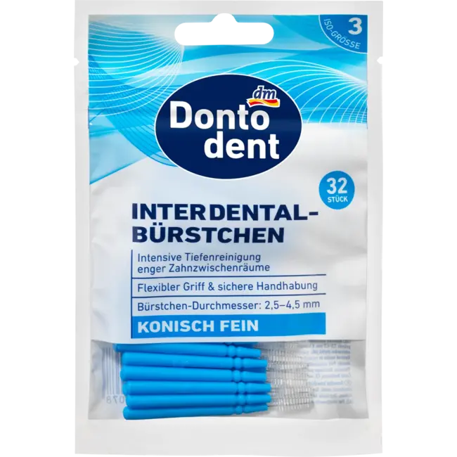 Dontodent Dontodent Interdentalbürsten Blau 0,6 Mm ISO 3, 32 Stuks 32 St