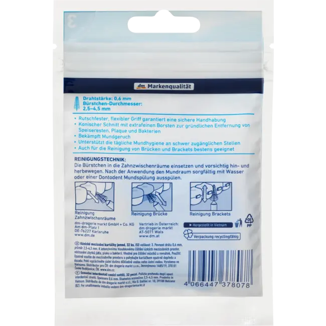 Dontodent Dontodent Interdentalbürsten Blau 0,6 Mm ISO 3, 32 Stuks 32 St