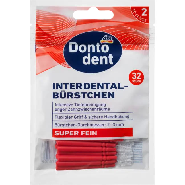 Dontodent Interdentale Borstels Rood 0,4 Mm ISO 2 32 St