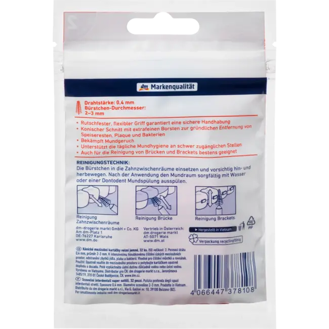 Dontodent Interdentale Borstels Rood 0,4 Mm ISO 2 32 St