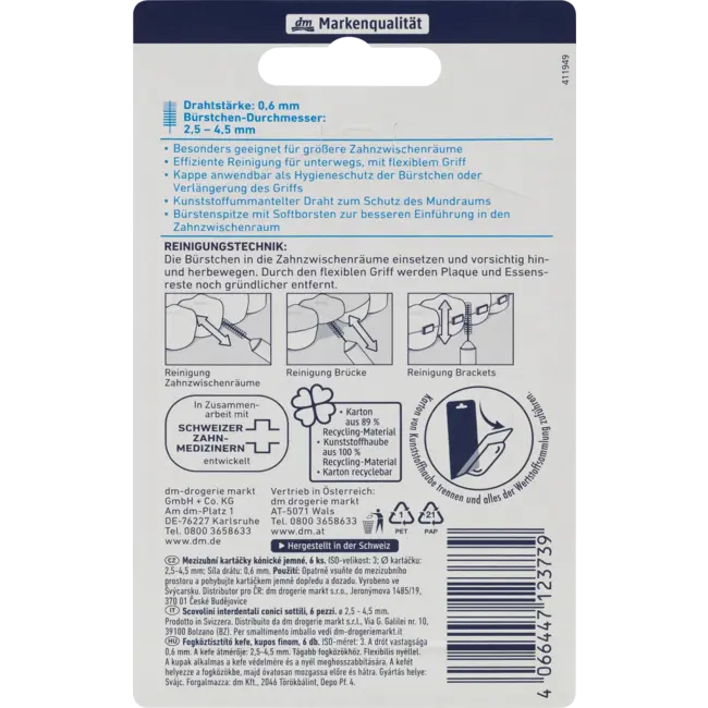 Dontodent Interdentale Borstels Blauw 0,6 Mm ISO 3 6 St