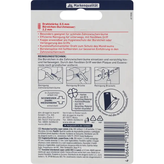 Dontodent Interdentale Borstels Rood 0,5 Mm ISO 2 6 St