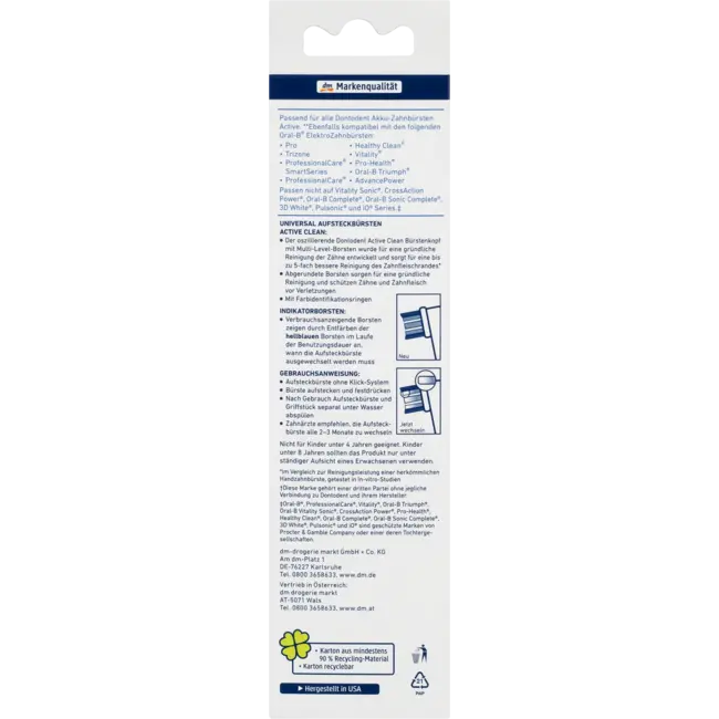 Dontodent Opzetborstels Active Clean 4 St