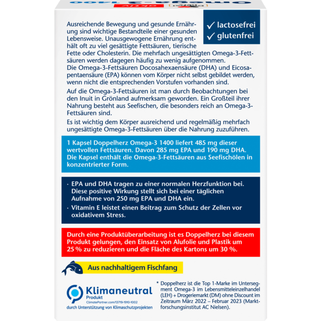 Doppelherz Omega-3 1400 Kapseln 30 St 59.2 g
