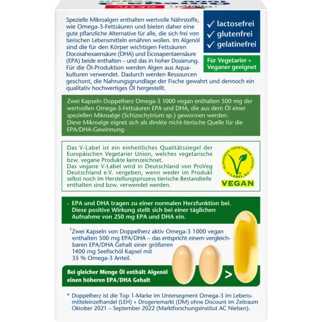 Doppelherz Omega-3 1000 Capsule 60 Stuks 42.9 g