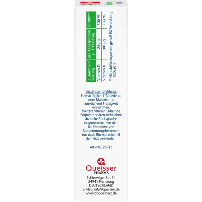 Doppelherz Vitamine K2 + D3 1000IE Tabletten 120 St 52.4 g