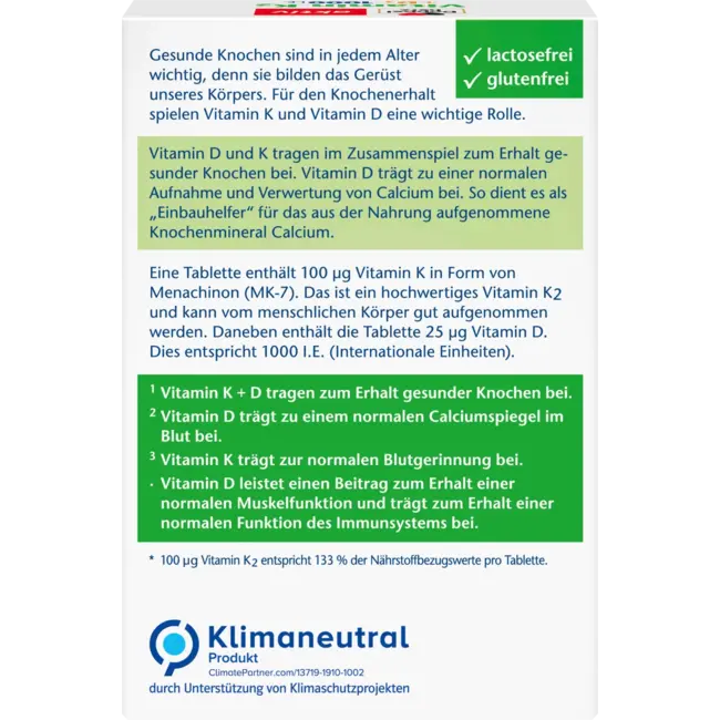 Doppelherz Vitamine K2 + D3 1000IE Tabletten 120 St 52.4 g