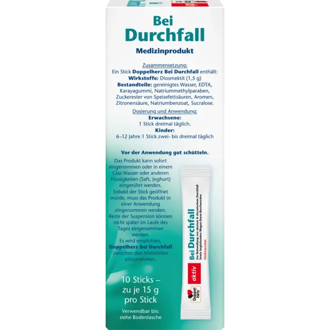 Doppelherz Bij Diarree 10 Liquid Sticks 150 g