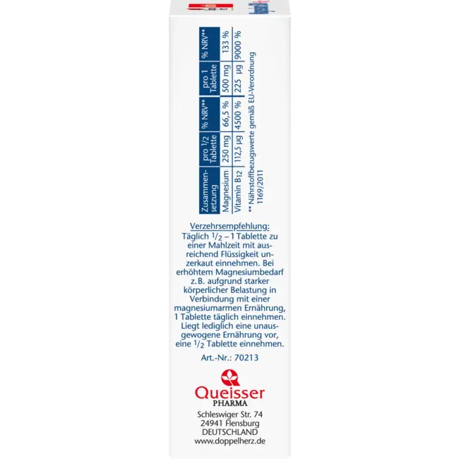 Doppelherz Magnesium 500 + B12 2-fasen Depot Tabletten 30 St 51 g
